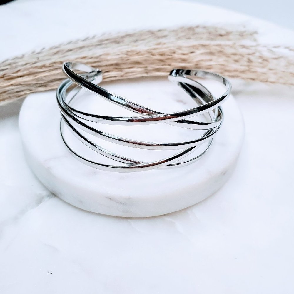 5 for $25 Silver Color Statement Bracelet - Picture 4 of 7
